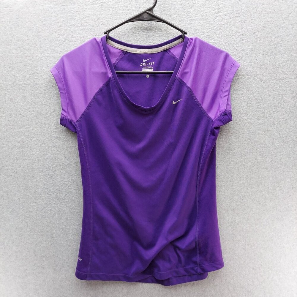 Nike Womens Dri-FIT Purple Athletic T-Shirt Size S